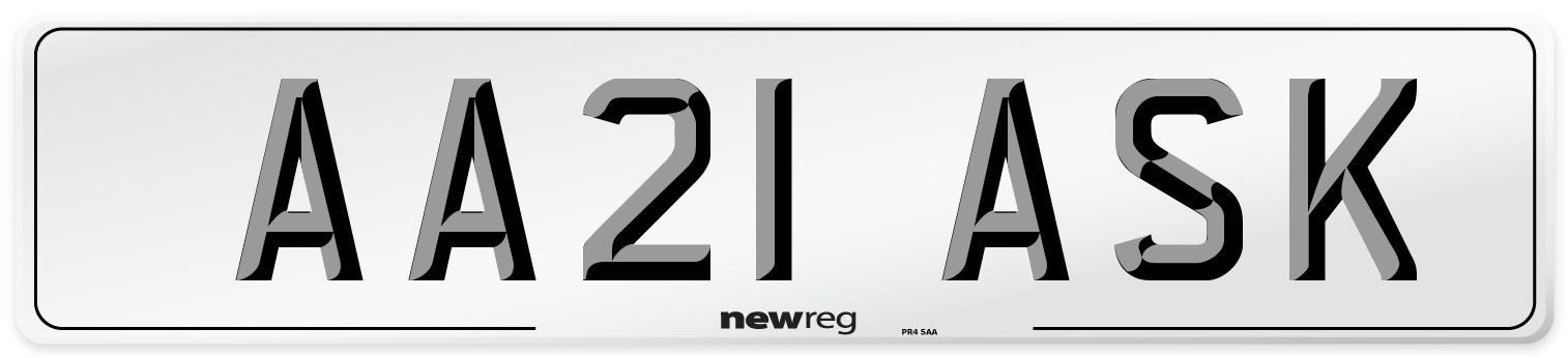 AA21 ASK Number Plate from New Reg